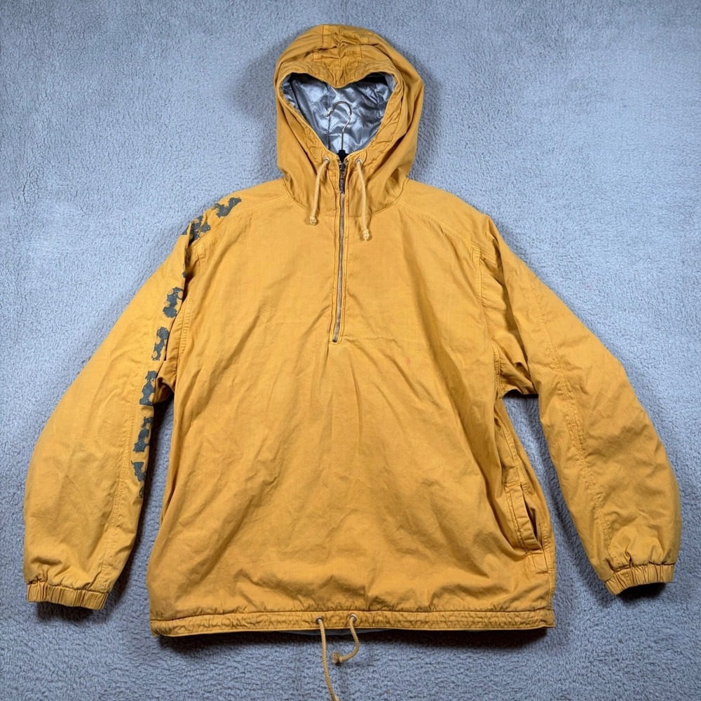 Vintage 90s Unionbay Anorak Windbreaker Jacket Pullover Yellow Half Zip Men's‎ L